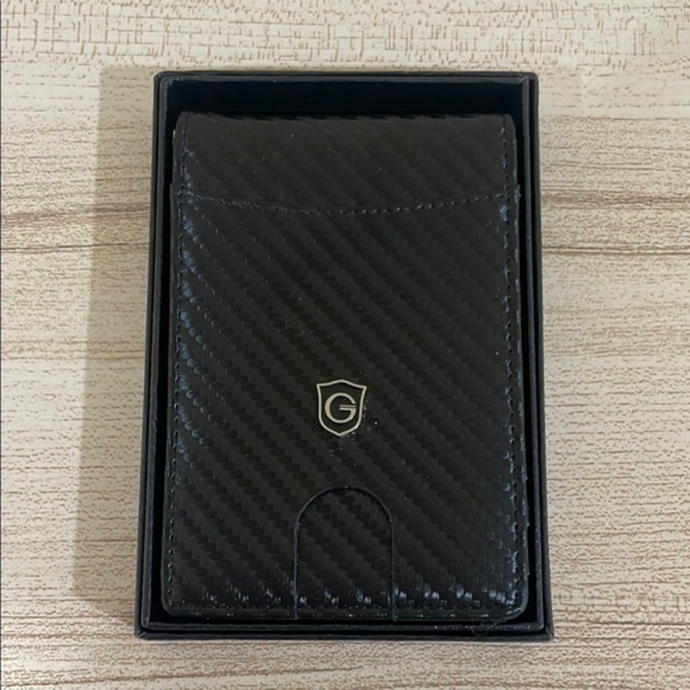 Girxon carbon fiber men's wallet. RFID blocking | Money Clip Lever